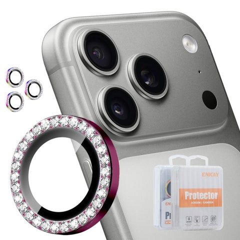 ENKAY AR Anti-reflection Individual Diamond Ring Camera Lens Glass Full Film, For iPhone 18 Pro / 18 Pro Max