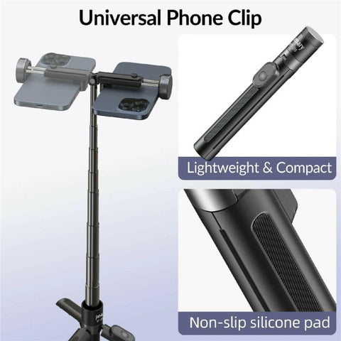 JMARY KT-209 98.5cm Selfie Stick Aluminum Alloy Foldable Tripod with Wireless Remote for Live Streaming, KT-209