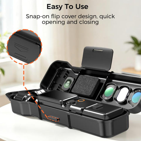 Desiontal Hard Shell Storage Box with Filter Slot & SD Card Slot, For DJI Osmo Pocket 4 / 3