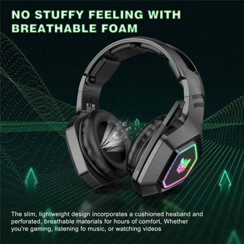 ONIKUMA B100 RGB Light 2.4G Wireless BT5.3 / Wired Over-ear Headset