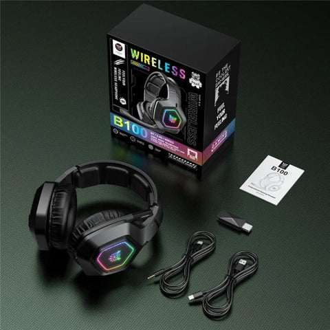 ONIKUMA B100 RGB Light 2.4G Wireless BT5.3 / Wired Over-ear Headset