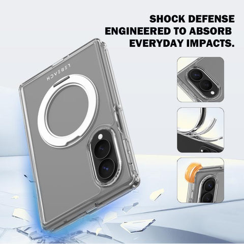 LeReach TOC Crystal Series Armor Rotation Holder Magnetic Phone Case, For Galaxy Z Fold8 5G