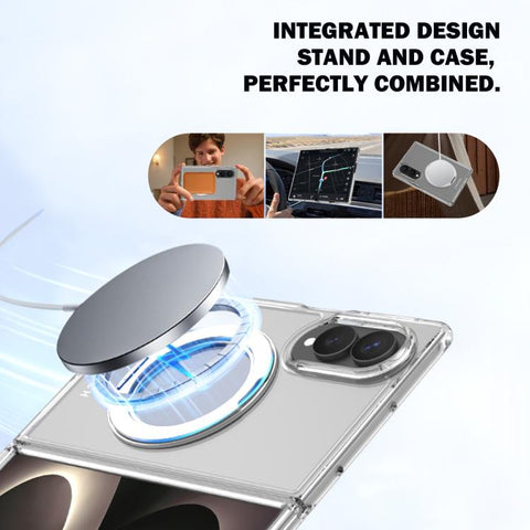 LeReach TOC Crystal Series Armor Rotation Holder Magnetic Phone Case, For Galaxy Z Fold8 5G