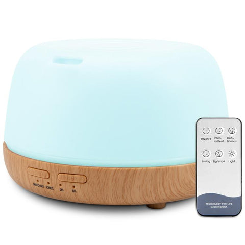 300ml Aromatherapy Diffuser, Essential Oil Diffuser with 7 Color Changing LED Lights, Ultrasonic Cool Mist Humidifier for Bedroom, Home, Office, White Wood Grain, Light Wood Grain, White, Dark Wood Grain