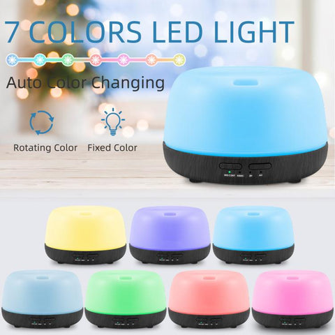 300ml Aromatherapy Diffuser, Essential Oil Diffuser with 7 Color Changing LED Lights, Ultrasonic Cool Mist Humidifier for Bedroom, Home, Office, White Wood Grain, Light Wood Grain, White, Dark Wood Grain