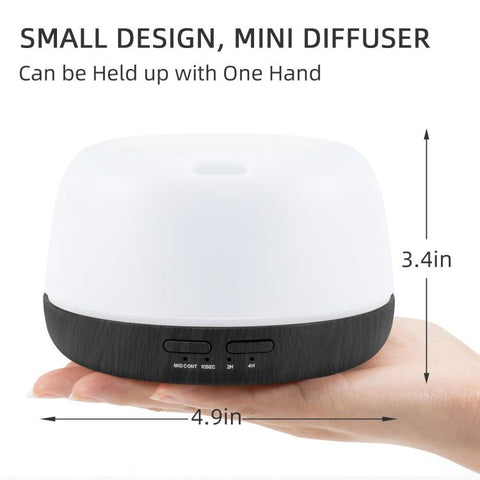 300ml Aromatherapy Diffuser, Essential Oil Diffuser with 7 Color Changing LED Lights, Ultrasonic Cool Mist Humidifier for Bedroom, Home, Office, White Wood Grain, Light Wood Grain, White, Dark Wood Grain