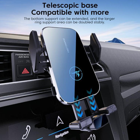 X14s 15W Wireless Car Charger 360 Degree Rotating Auto-Clamping Vent Mount Phone Holder, X14s (Silver), X14s (Tarnish)