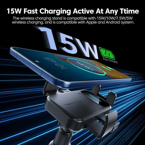 X17 15W Qi Wireless Charger Car 360-Degree Rotating Air Vent Phone Holder, X17