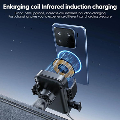 X17 15W Qi Wireless Charger Car 360-Degree Rotating Air Vent Phone Holder, X17