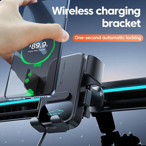 X17 15W Qi Wireless Charger Car 360-Degree Rotating Air Vent Phone Holder, X17