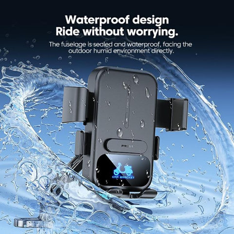 X18 15W Wireless Charging Phone Mount Waterproof 360-Degree Rotation for Electric Motorcycles, X18