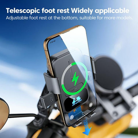 X18 15W Wireless Charging Phone Mount Waterproof 360-Degree Rotation for Electric Motorcycles, X18