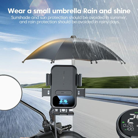 X18 15W Wireless Charging Phone Mount Waterproof 360-Degree Rotation for Electric Motorcycles, X18