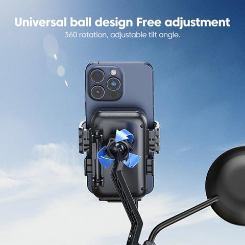 X18 15W Wireless Charging Phone Mount Waterproof 360-Degree Rotation for Electric Motorcycles, X18