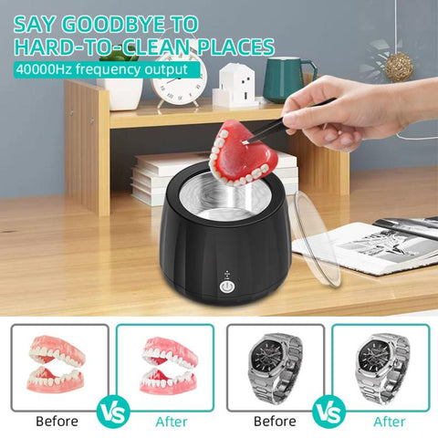 Ultrasonic Cleaning Machine 220ml Portable Ultrasonic Cleaner for Dentures, Glasses, Jewelry Cleaner, EU Plug, US Plug, UK Plug
