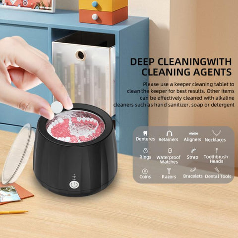Ultrasonic Cleaning Machine 220ml Portable Ultrasonic Cleaner for Dentures, Glasses, Jewelry Cleaner, EU Plug, US Plug, UK Plug