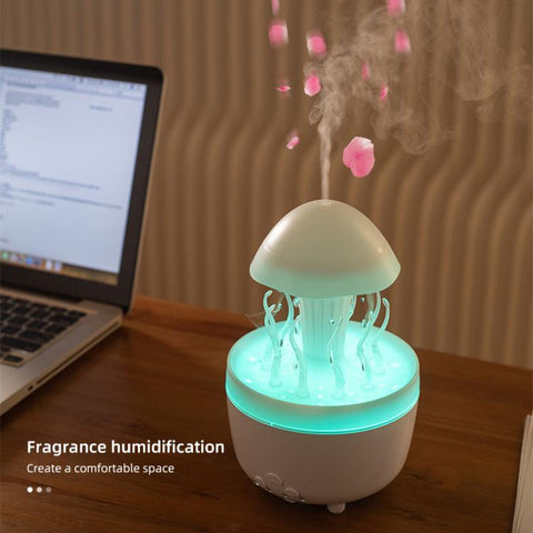 300ml Mushroom Jellyfish Aroma Diffuser Colorful Raindrop Humidifier, US Plug, UK Plug, EU Plug, AU Plug