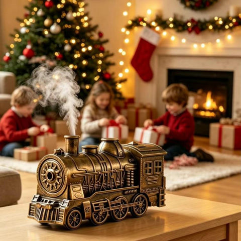 Vintage Railway Humidifier 300ml Jellyfish Mist Aroma Diffuser 4 LED Light Modes Remote Timer Christmas Birthday Creative Gift, US Plug, UK Plug, EU Plug, AU Plug