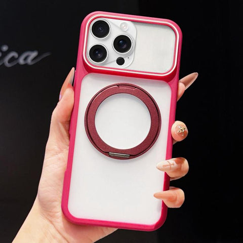 Skin Feel Matte Mirror 360 Rotation Holder Magnetic Phone Case, For iPhone 13 Pro, For iPhone 13