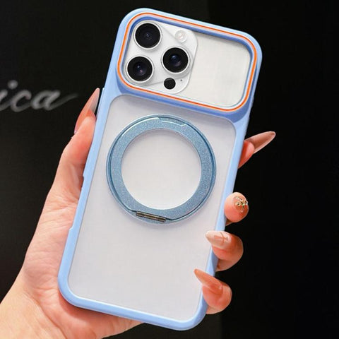 Skin Feel Matte Mirror 360 Rotation Holder Magnetic Phone Case, For iPhone 13 Pro, For iPhone 13