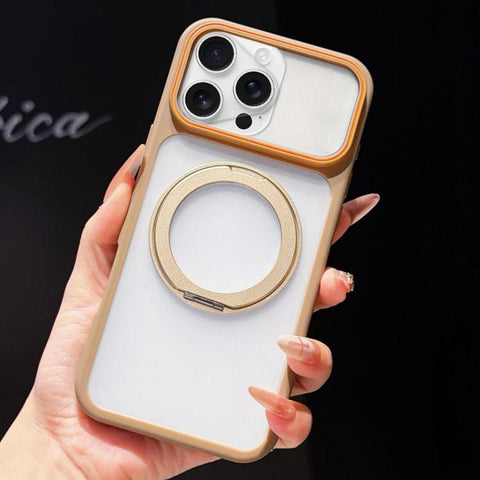 Skin Feel Matte Mirror 360 Rotation Holder Magnetic Phone Case, For iPhone 13 Pro, For iPhone 13