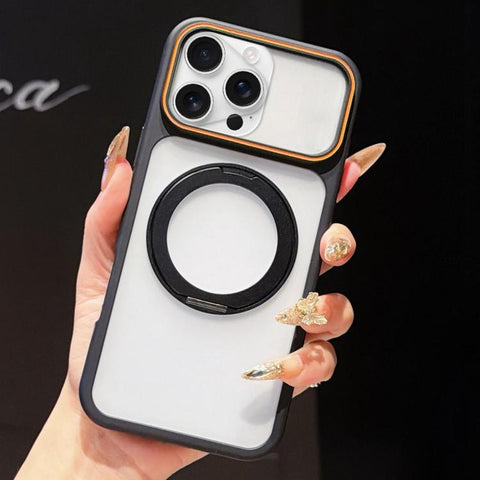 Skin Feel Matte Mirror 360 Rotation Holder Magnetic Phone Case, For iPhone 13 Pro, For iPhone 13
