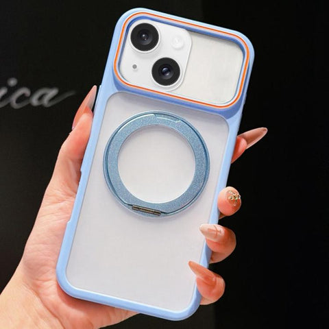 Skin Feel Matte Mirror 360 Rotation Holder Magnetic Phone Case, For iPhone 13 Pro, For iPhone 13