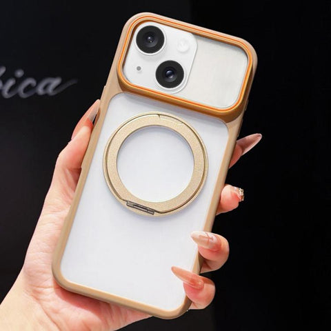 Skin Feel Matte Mirror 360 Rotation Holder Magnetic Phone Case, For iPhone 13 Pro, For iPhone 13