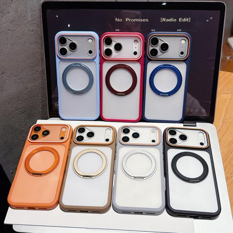 Skin Feel Matte Mirror 360 Rotation Holder Magnetic Phone Case, For iPhone 13 Pro, For iPhone 13