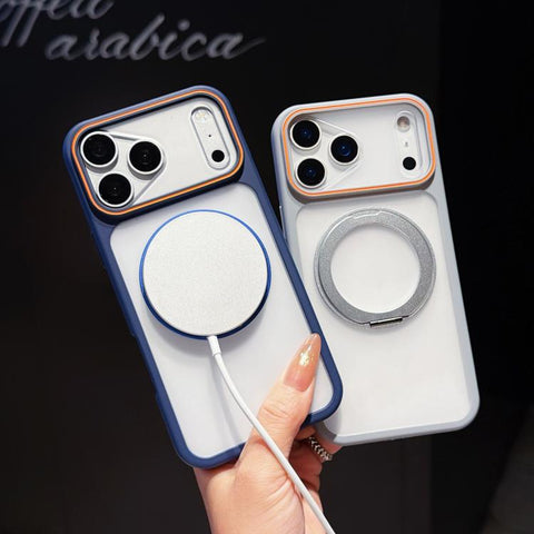 Skin Feel Matte Mirror 360 Rotation Holder Magnetic Phone Case, For iPhone 13 Pro, For iPhone 13