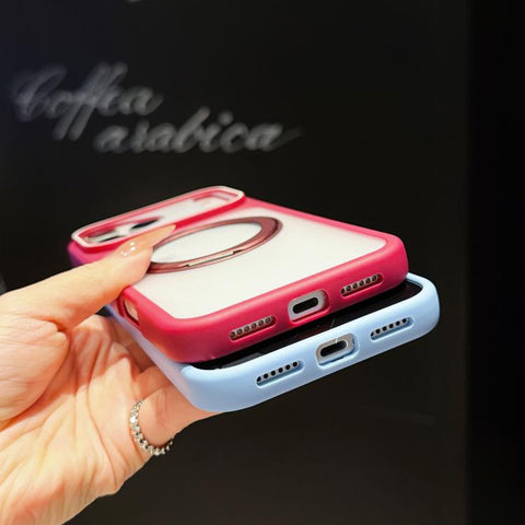 Skin Feel Matte Mirror 360 Rotation Holder Magnetic Phone Case, For iPhone 13 Pro, For iPhone 13