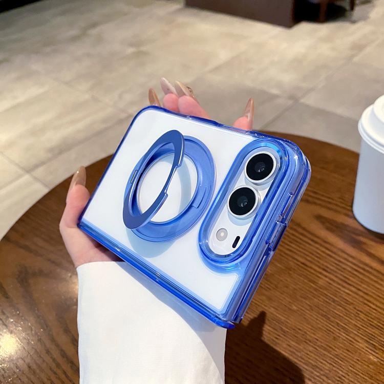 Foldable Transparent Holder Magnetic Phone Case, For iPhone Duo