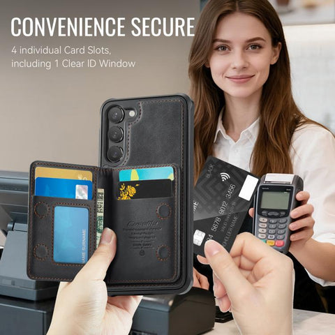CaseMe Me80 Series Detachable Wallet Magnetic RFID Vegan Leather Phone Case, For Galaxy S23 5G