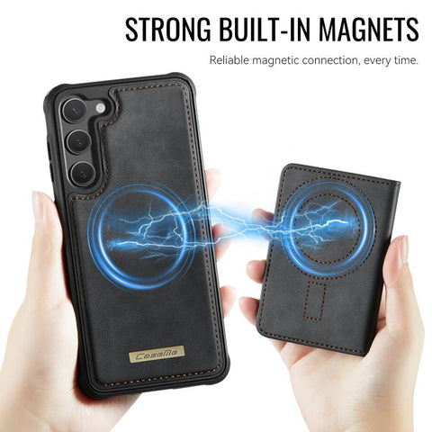 CaseMe Me80 Series Detachable Wallet Magnetic RFID Vegan Leather Phone Case, For Galaxy S23 5G
