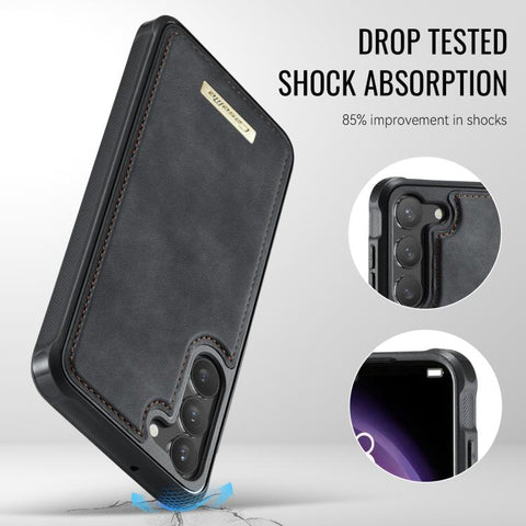 CaseMe Me80 Series Detachable Wallet Magnetic RFID Vegan Leather Phone Case, For Galaxy S23 5G