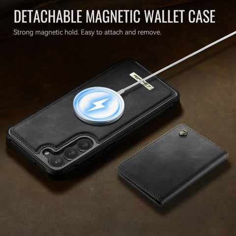CaseMe Me80 Series Detachable Wallet Magnetic RFID Vegan Leather Phone Case, For Galaxy S23 5G