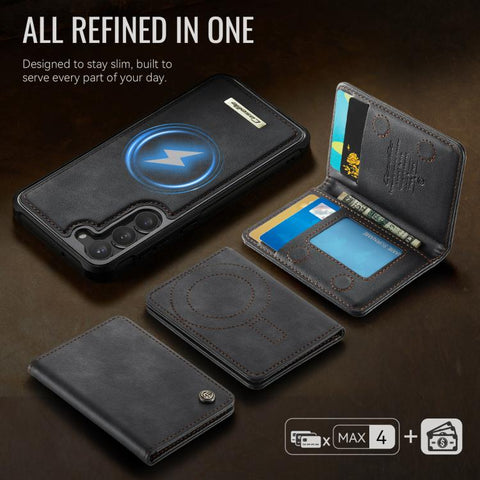 CaseMe Me80 Series Detachable Wallet Magnetic RFID Vegan Leather Phone Case, For Galaxy S23 5G