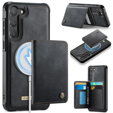 CaseMe Me80 Series Detachable Wallet Magnetic RFID Vegan Leather Phone Case, For Galaxy S23 5G