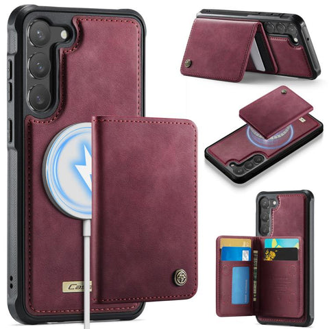 CaseMe Me80 Series Detachable Wallet Magnetic RFID Vegan Leather Phone Case, For Galaxy S23 5G