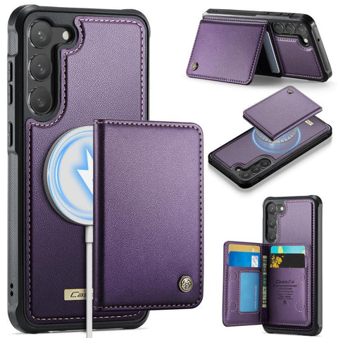 CaseMe Me80 Series Detachable Wallet Magnetic RFID Vegan Leather Phone Case, For Galaxy S23 5G