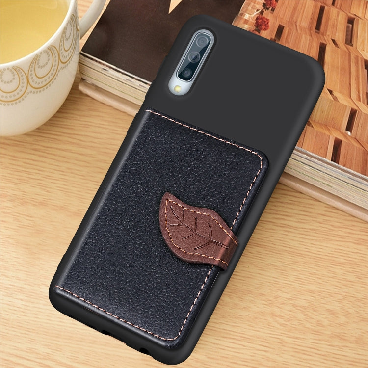 Litchi Pattern Card Bag Wallet Bracket + TPU Phone Case with Card Slot Wallet Bracket Function For Galaxy A50, Black, Green, Brown, Red, Blue