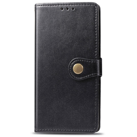 Retro Solid Color Leather Buckle Mobile Phone Protection Leather Case with Photo Frame & Card Slot & Wallet & Bracket Function for Galaxy A10, For Galaxy A10