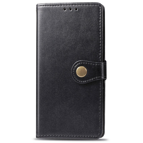 Retro Solid Color Leather Buckle Mobile Phone Protection Leather Case with Photo Frame & Card Slot & Wallet & Bracket Function for Galaxy A40, For Galaxy A40