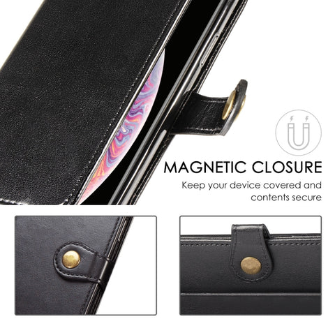 Retro Solid Color Leather Buckle Mobile Phone Protection Leather Case with Photo Frame & Card Slot & Wallet & Bracket Function for Galaxy S10e, For Galaxy S10e