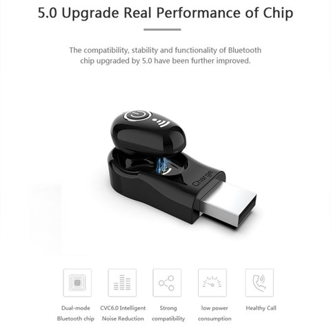 S650 Second Generation Charging Base Mini Bluetooth Earphone Wireless Earbuds Business Invisible Handsfree In-Ear Earphones with Mic