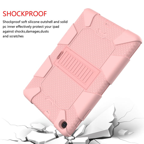Sockproof Two-Color Silicone Protection Shell For Galaxy Tab A 10.1 (2019) / T510 ,With Holder, For Galaxy Tab A 10.1 (2019)