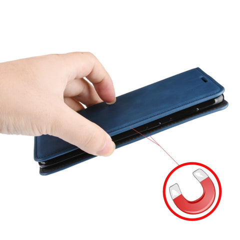 Retro-skin Business Magnetic Suction Leather Case with Purse-Bracket-Chuck For Galaxy A50, For Galaxy A50