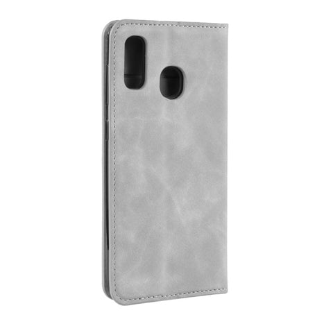 Retro-skin Business Magnetic Suction Leather Case with Purse-Bracket-Chuck For Galaxy A30, For Galaxy A30