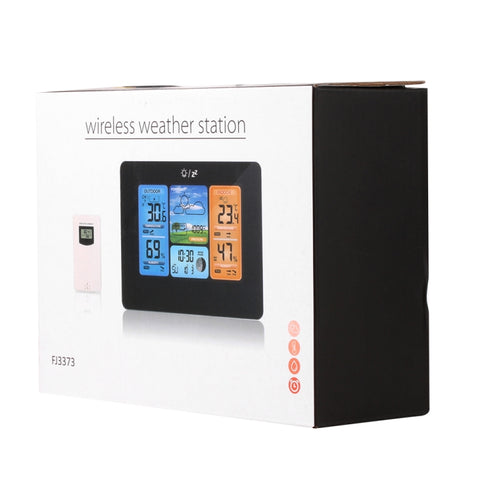 FJ3373   Weather Station Wireless Indoor Outdoor Sensor Multifunction Thermometer Hygrometer Digital Alarm Clock Barometer Forecast, FJ3373