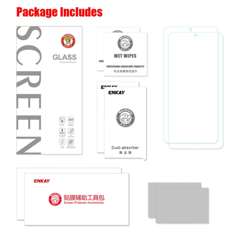 2 PCS ENKAY Hat-prince 0.26mm 9H 2.5D Curved Edge Tempered Glass Film for, Galaxy A10s, Xiaomi Redmi Note 8 Pro, Xiaomi Redmi Note 8